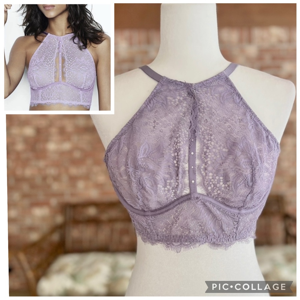 Victoria’s Secret Bralette Bra Lavender Purple Lace NWT 32DD